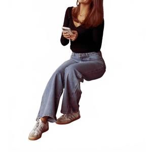 NEW SKY TO MOON long sleeve cable knit top in black